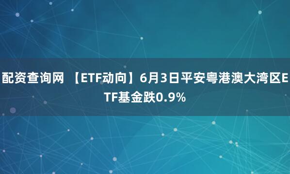 配资查询网 【ETF动向】6月3日平安粤港澳大湾区ETF基金跌0.9%