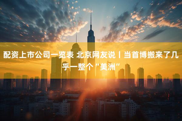 配资上市公司一览表 北京网友说丨当首博搬来了几乎一整个“美洲”